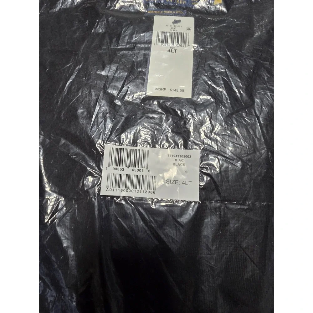Polo Ralph Lauren Black Merino Wool V Neck Sweater Men Big & Tall Size 4XLT NWT
